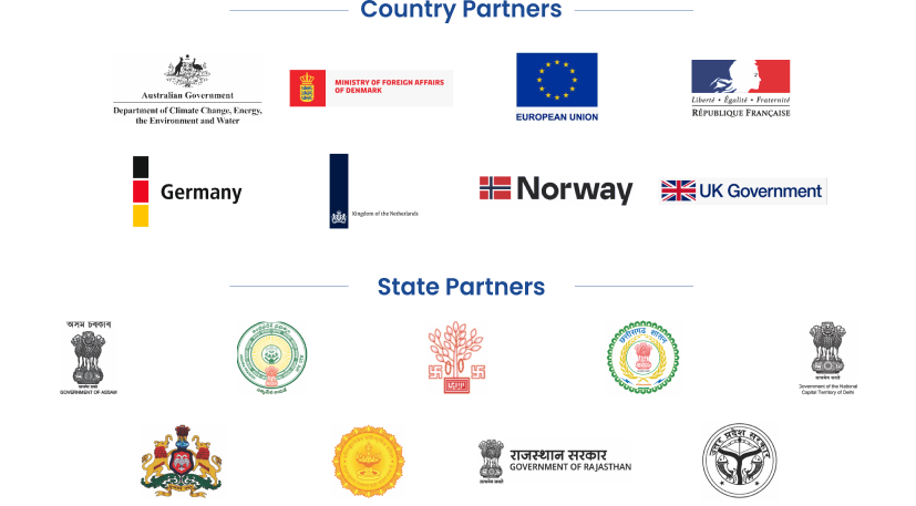 Country Partners: Australian Government, Ministry of Foreign Affairs of Denmark, European Union, France, Germany, Kingdom of the Netherlands, Norway and UK Government. State Partners: Assam, Andhra Pradesh, Bihar, Chhattisgarh, Delhi, Karnataka, Madhya Pradesh, Rajasthan and Uttar Pradesh.
